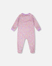 Organic Cotton Baby One-Piece Pyjama Purple Animal Print