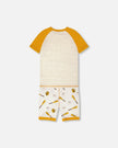 Organic Cotton Two-Piece Pyjama Set Grey Mix Baseball Print