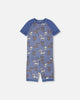 Organic Cotton Two-Piece Pyjama Set Blue Dog Print