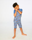 Organic Cotton Two-Piece Pyjama Set Blue Dog Print