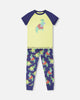 Organic Cotton Two-Piece Pyjama Set Blue Dino Print