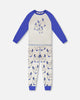 Organic Cotton Two-Piece Pyjama Set Grey Mix Monster Print