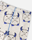 Organic Cotton Two-Piece Pyjama Set Grey Mix Monster Print