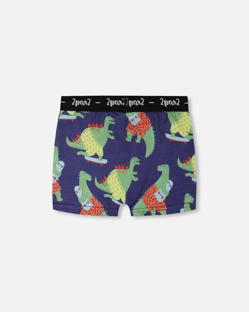 Organic Cotton Boxer Blue Dino Print