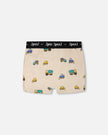 Organic Cotton Boxer Beige Truck Print