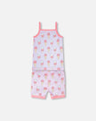 Organic Cotton Two-Piece Pyjama Set Lilac Printed Ice Creams