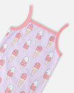 Organic Cotton Two-Piece Pyjama Set Lilac Printed Ice Creams