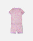 Organic Cotton Two-Piece Pyjama Set Purple Animal Print