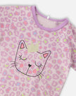 Organic Cotton Two-Piece Pyjama Set Purple Animal Print