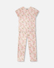 Organic Cotton Women Two-Piece Pyjama Set Pale Pink Bear Print