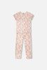 Organic Cotton Women Two-Piece Pyjama Set Pale Pink Bear Print