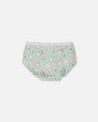 Organic Cotton Boyshort Panty Green Kitten Print