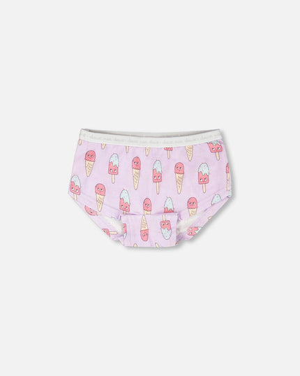 Organic Cotton Boyshort Panty Lilac Printed Ice Creams