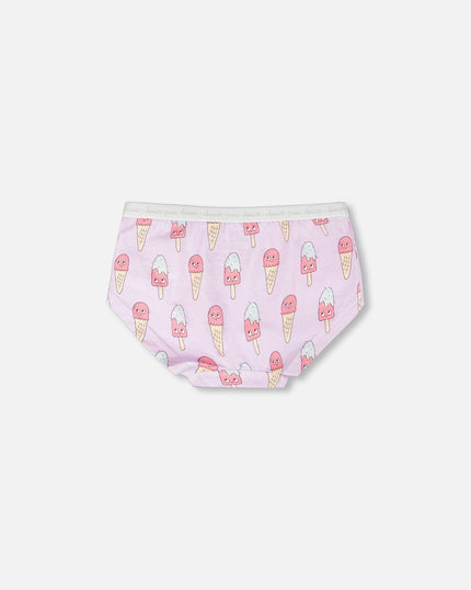 Organic Cotton Boyshort Panty Lilac Printed Ice Creams