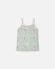 Organic Cotton Tank Underwear Green Kitten Print