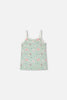 Organic Cotton Tank Underwear Green Kitten Print