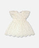 Jacquard Dress White Printed Flowers