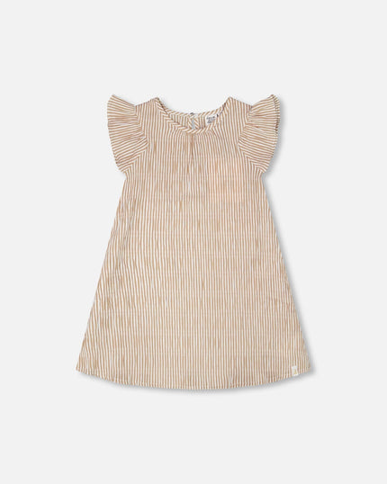 Striped Dress Off White And Sand
