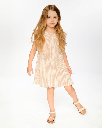 Striped Dress Off White And Sand
