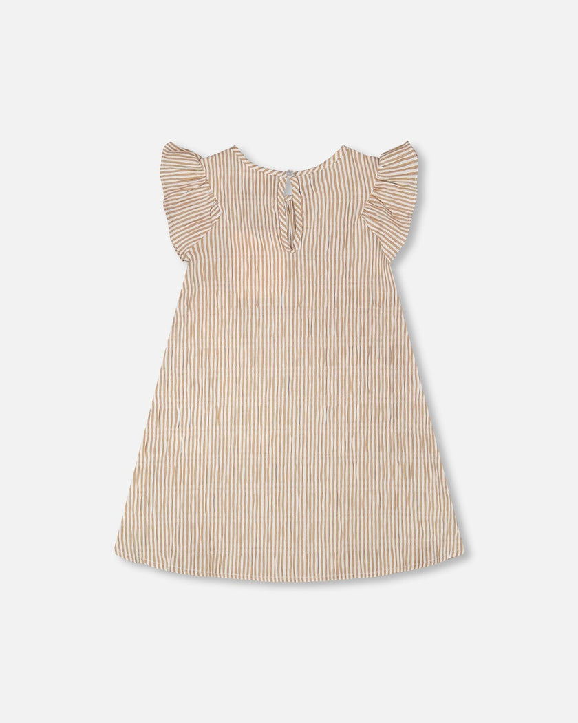 Striped Dress Off White And Sand
