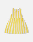 Sleeveless Dress White And Yellow Stripes