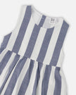 Sleeveless Dress White And Blue Stripes