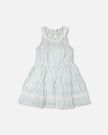 Multi-Tiered Dress White And Blue Stripes