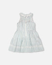 Multi-Tiered Dress White And Blue Stripes