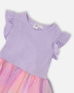 Bi-Material Mesh Dress Lilac