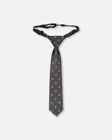 Neck Tie Black Printed Smiles