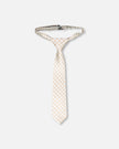 Neck Tie White And Sand Check