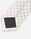 Neck Tie White And Sand Check