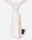 Neck Tie White And Sand Check