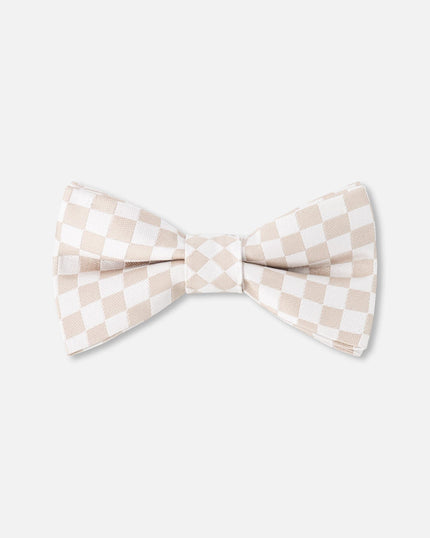 Bow Tie White And Sand Check
