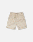 Poplin Shorts Beige Safari Print