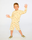 French Terry Sweatshirt Beige Jeep Print