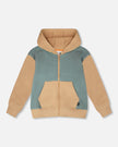 Hooded French Terry Cardigan Mint Green