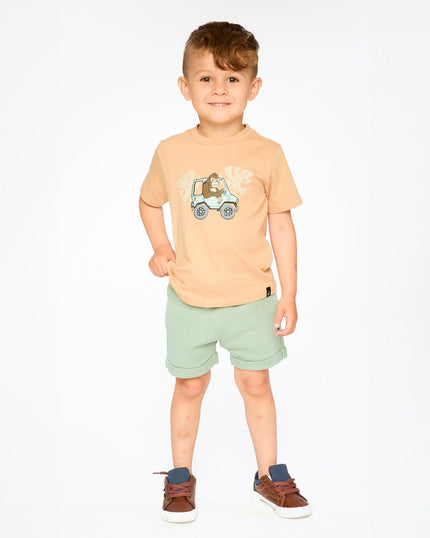 Organic Cotton Short Sleeve T-Shirt Beige