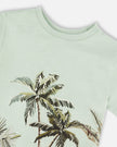 Organic Cotton T-Shirt Mint Green Safari Print