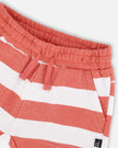 Organic Cotton T-Shirt And Short Set Blue And Brick Stripes