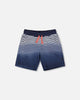 Organic Cotton Shorts Blue Gradient Stripes