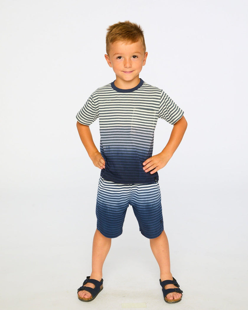 Organic Cotton Shorts Blue Gradient Stripes