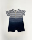 Organic Cotton Romper Blue Gradient Stripes