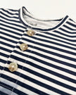 Organic Cotton Romper Blue Gradient Stripes