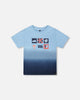 Organic Cotton Short Sleeve T-Shirt Blue Gradient