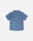 Chambray Short-Sleeve Shirt Blue Printed Skateboards