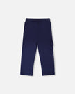 French Terry Sweatpants With Cargo Pocket Dark Blue