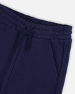 French Terry Sweatpants With Cargo Pocket Dark Blue