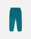 French Terry Sweatpants With Cross Seams Dark Turquoise
