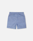 Printed Chambray Shorts Blue Denim Stripes